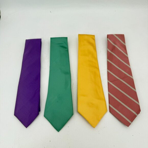 Lot Of 4 Vintage Polo Ralph Lauren Made in USA 100% Silk Neck Ties Men’s Tie - Picture 1 of 9